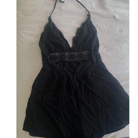 Forever 21 Black Lace Halter Romper - Picture 3 of 5